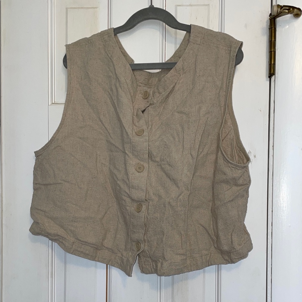 a new day Tan Crop Top